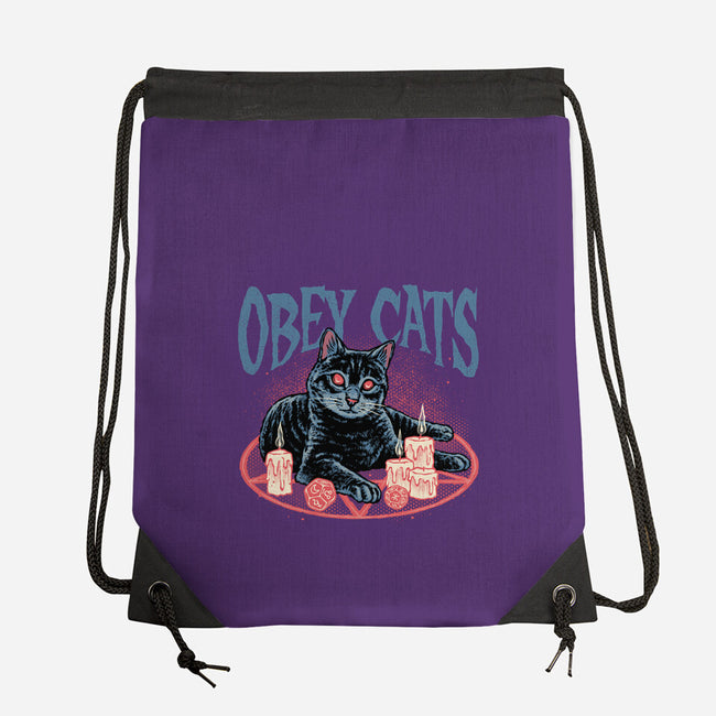 Obey All Cats-None-Drawstring-Bag-glitchygorilla