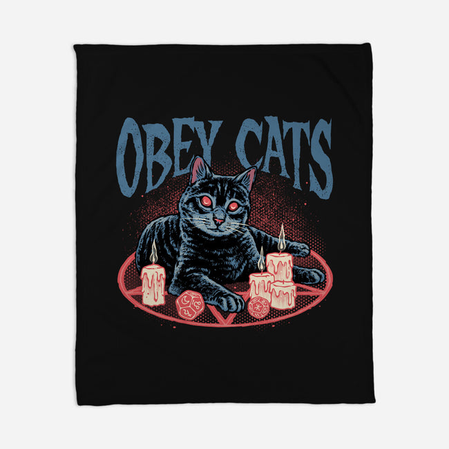 Obey All Cats-None-Fleece-Blanket-glitchygorilla