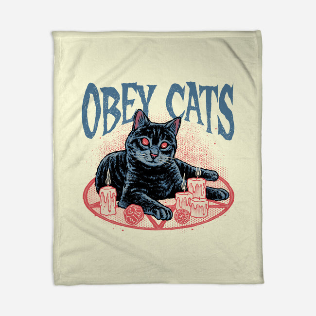 Obey All Cats-None-Fleece-Blanket-glitchygorilla
