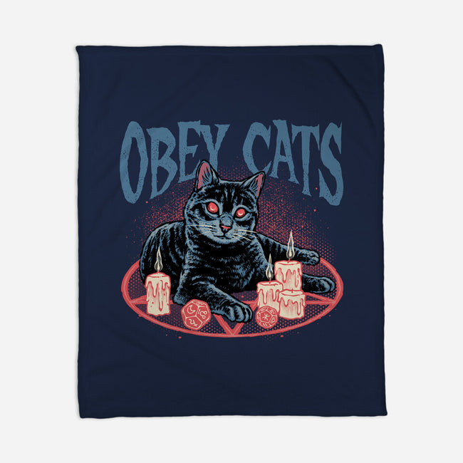 Obey All Cats-None-Fleece-Blanket-glitchygorilla