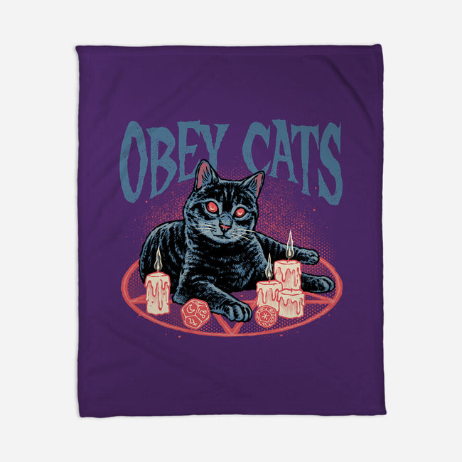 Obey All Cats-None-Fleece-Blanket-glitchygorilla