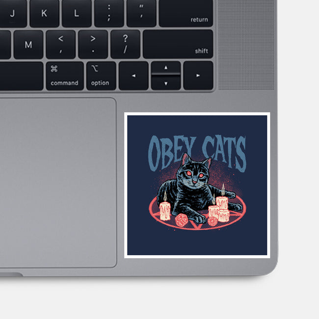 Obey All Cats-None-Glossy-Sticker-glitchygorilla