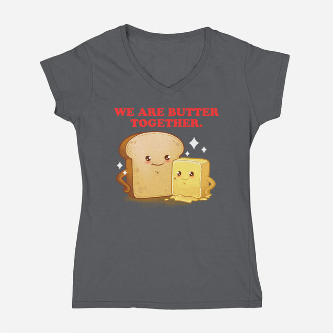 Butter Together-Womens-V-Neck-Tee-dandingeroz