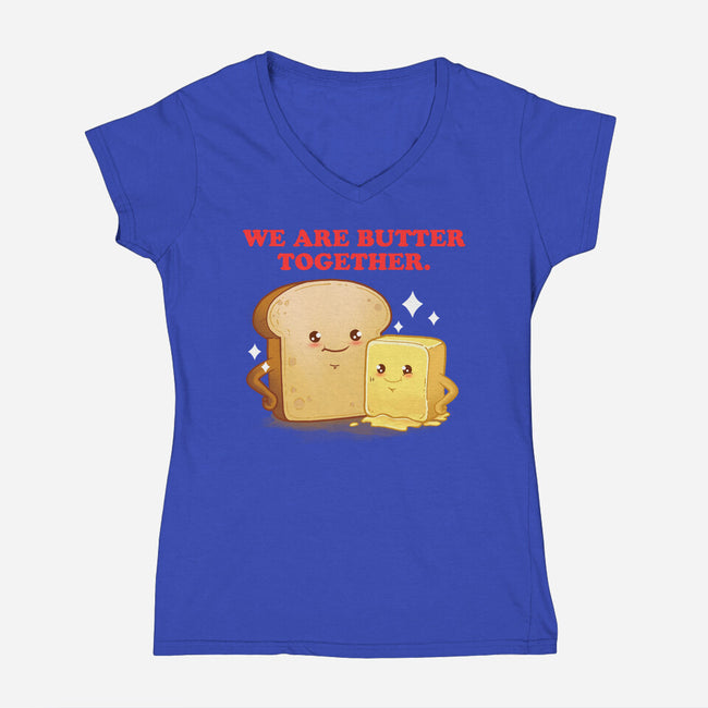 Butter Together-Womens-V-Neck-Tee-dandingeroz