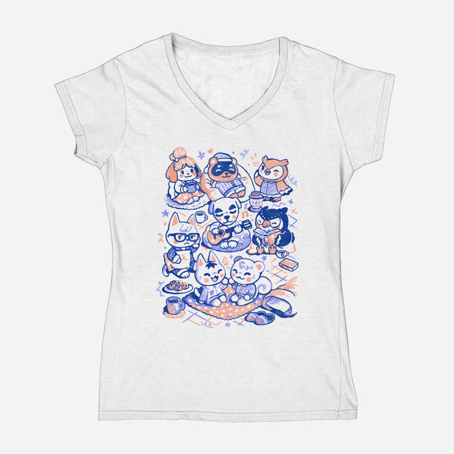 Sleepover Club-Womens-V-Neck-Tee-Arigatees