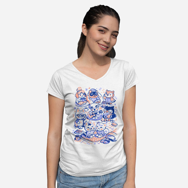 Sleepover Club-Womens-V-Neck-Tee-Arigatees
