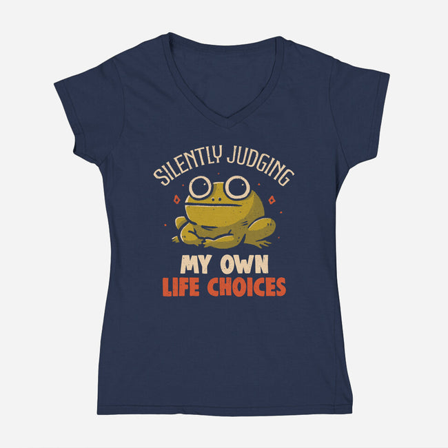 Silently Judging My Own Life Choices-Womens-V-Neck-Tee-koalastudio