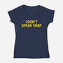 I Don't Speak Snap-Womens-V-Neck-Tee-teesgeex