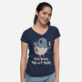 Nice Bagel You Got There-Womens-V-Neck-Tee-koalastudio
