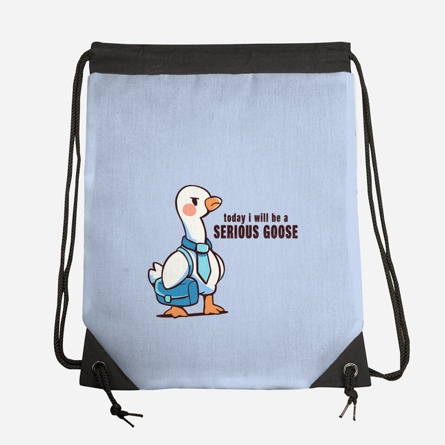 Today I Will Be A Serious Goose-None-Drawstring-Bag-TechraNova
