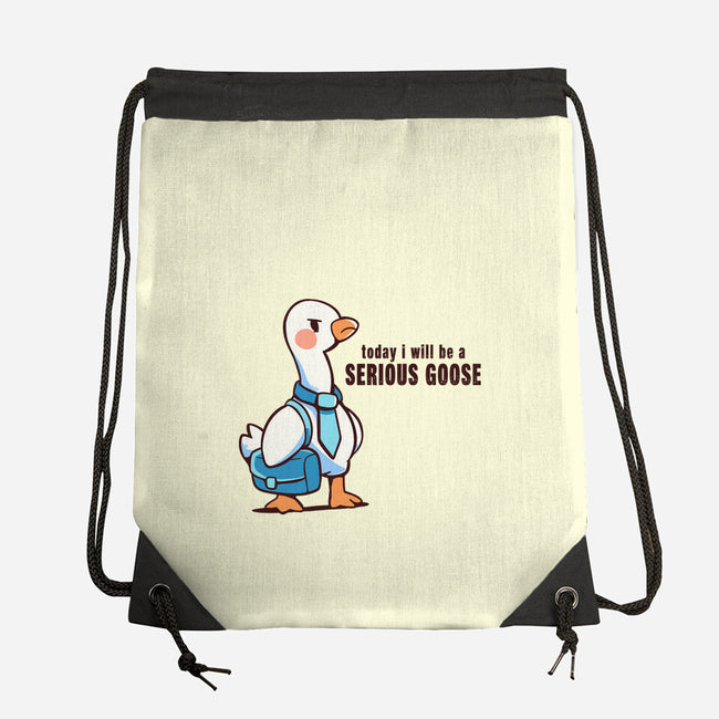 Today I Will Be A Serious Goose-None-Drawstring-Bag-TechraNova