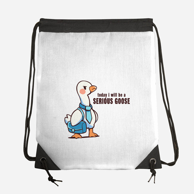 Today I Will Be A Serious Goose-None-Drawstring-Bag-TechraNova