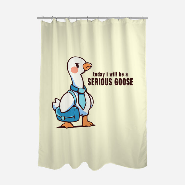 Today I Will Be A Serious Goose-None-Polyester-Shower Curtain-TechraNova