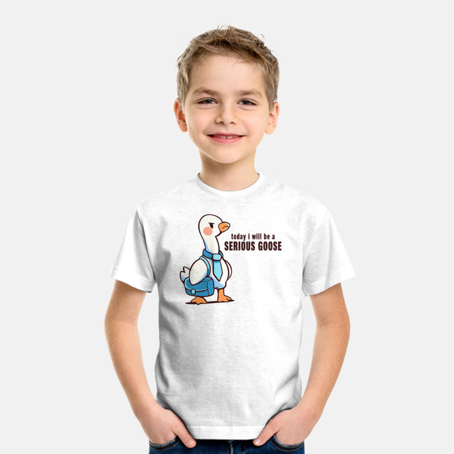 Today I Will Be A Serious Goose-Youth-Basic-Tee-TechraNova