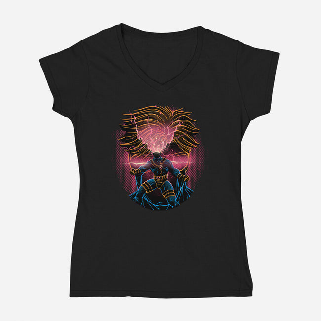 Rage Of The Optic Blast-Womens-V-Neck-Tee-glitchygorilla