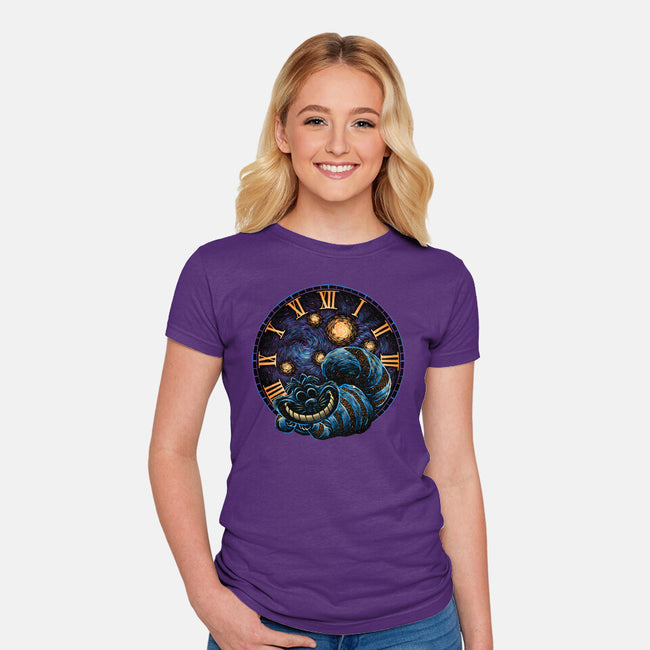 A Night In Wonderland-Womens-Fitted-Tee-glitchygorilla