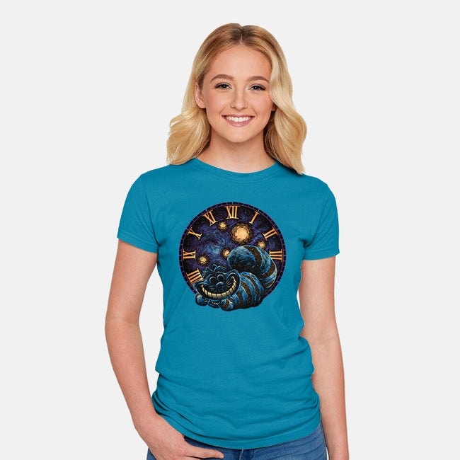 A Night In Wonderland-Womens-Fitted-Tee-glitchygorilla