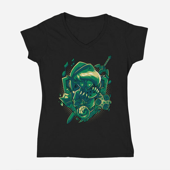 The Ocarina Of Hope-Womens-V-Neck-Tee-Diego Oliver