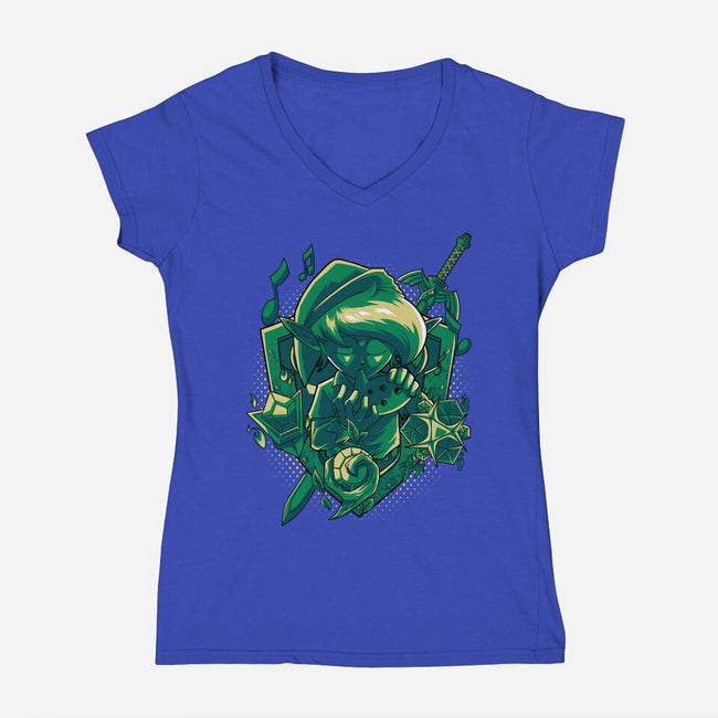 The Ocarina Of Hope-Womens-V-Neck-Tee-Diego Oliver