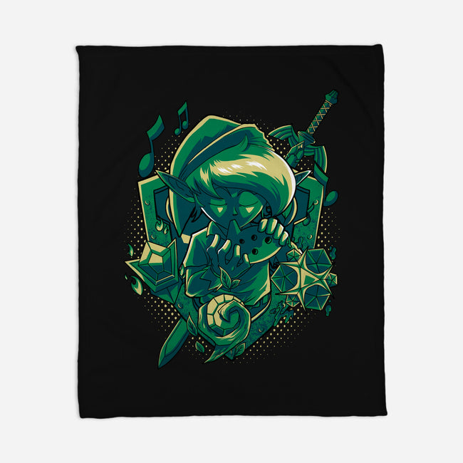 The Ocarina Of Hope-None-Fleece-Blanket-Diego Oliver