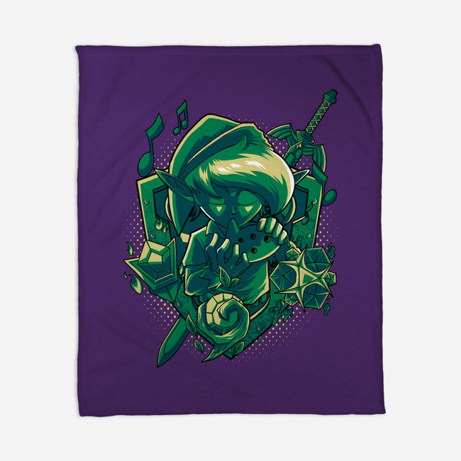 The Ocarina Of Hope-None-Fleece-Blanket-Diego Oliver