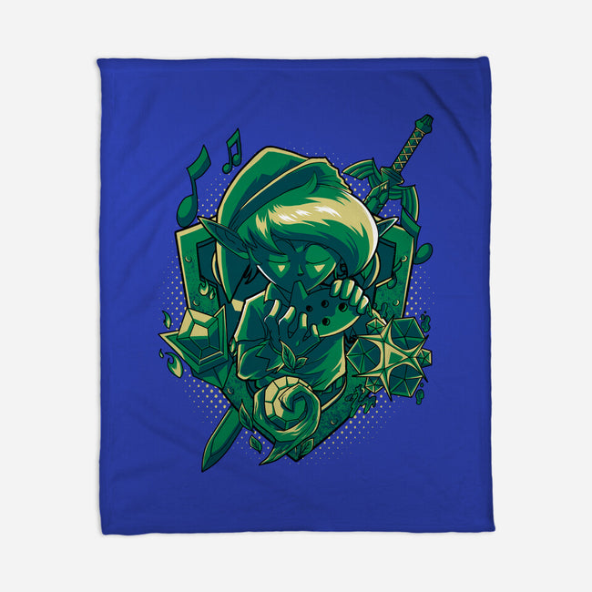 The Ocarina Of Hope-None-Fleece-Blanket-Diego Oliver