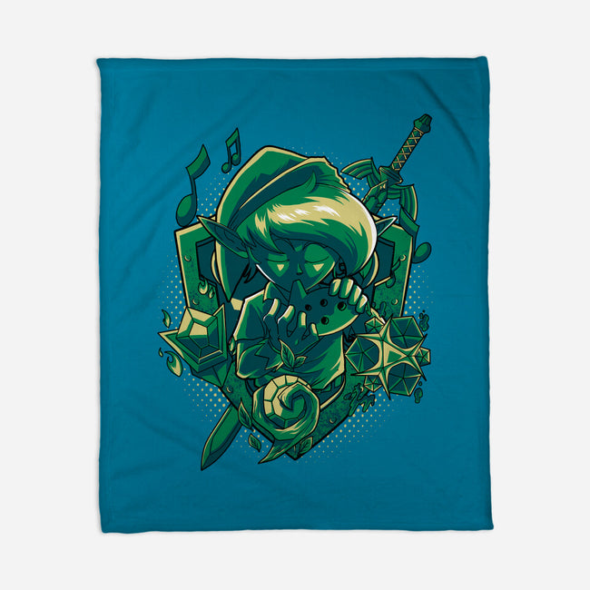 The Ocarina Of Hope-None-Fleece-Blanket-Diego Oliver