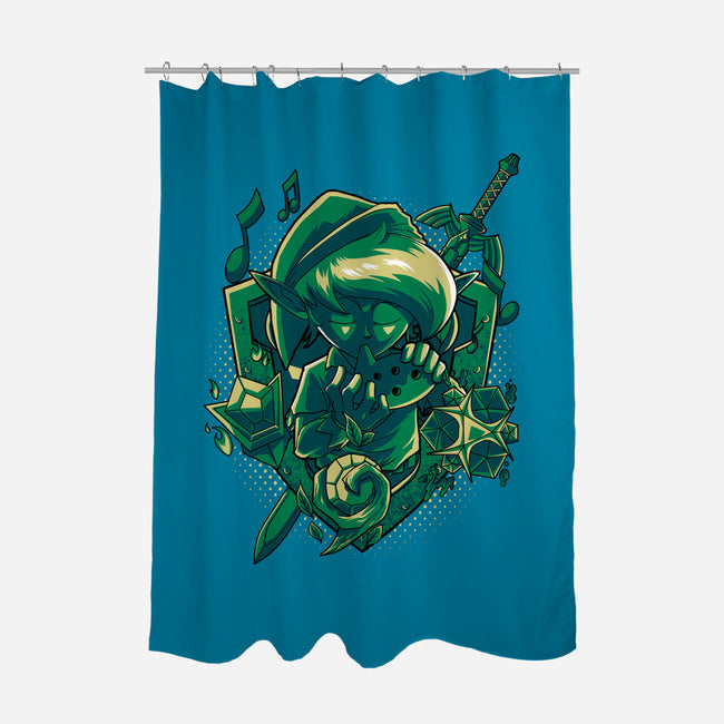The Ocarina Of Hope-None-Polyester-Shower Curtain-Diego Oliver