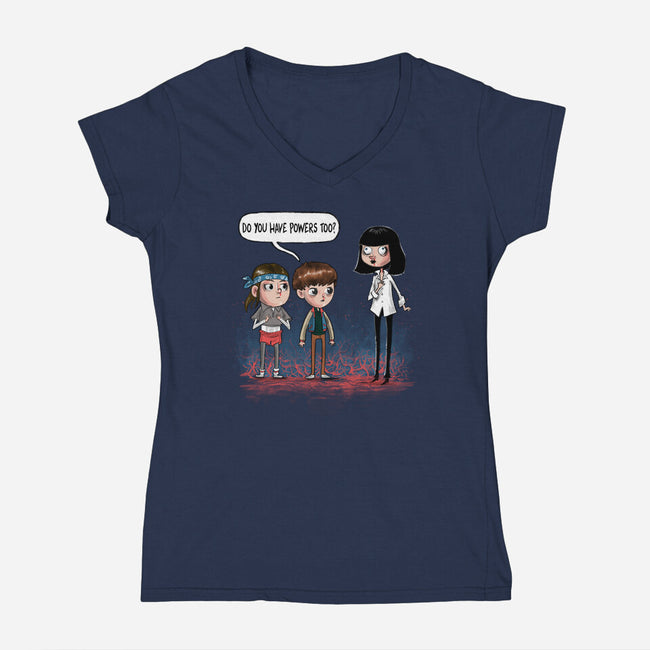 Do You Have Powers Too-Womens-V-Neck-Tee-zascanauta