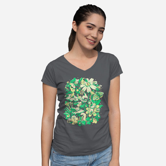 Tiny Garden-Womens-V-Neck-Tee-eduely