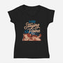I Like Staying At Home-Womens-V-Neck-Tee-eduely