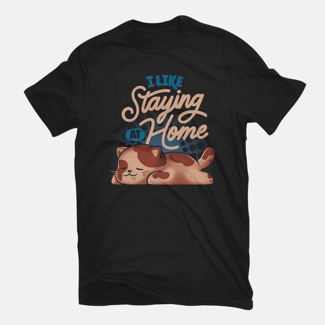 I Like Staying At Home-Womens-Fitted-Tee-eduely