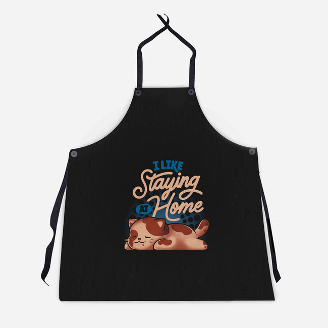 I Like Staying At Home-Unisex-Kitchen-Apron-eduely