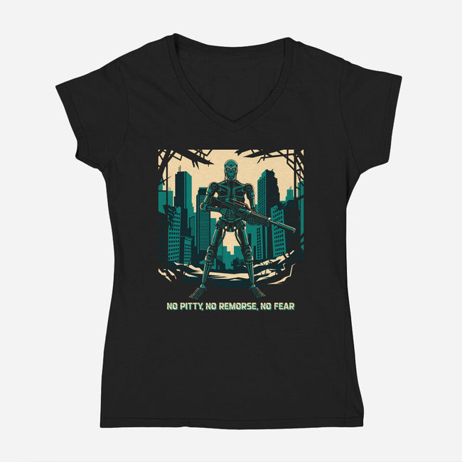 No Remorse-Womens-V-Neck-Tee-JCMaziu