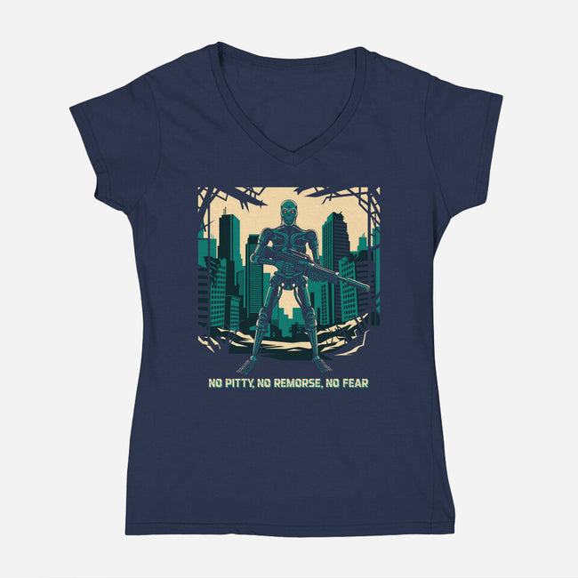 No Remorse-Womens-V-Neck-Tee-JCMaziu