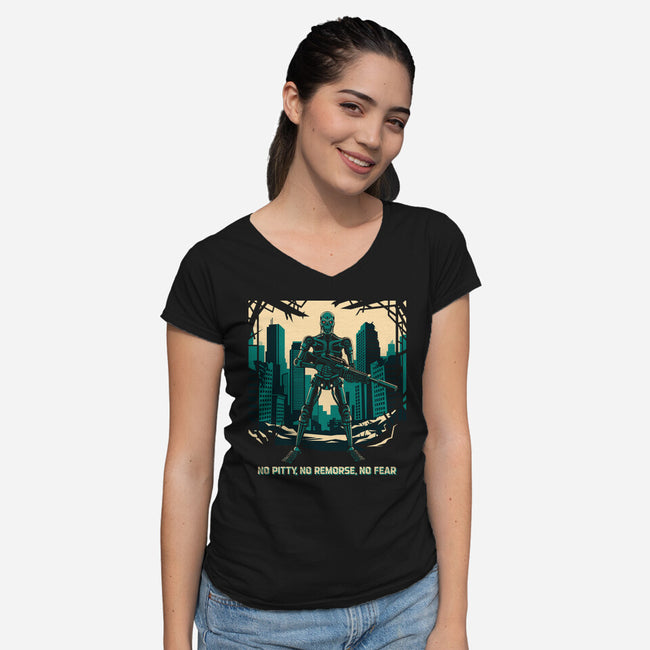 No Remorse-Womens-V-Neck-Tee-JCMaziu
