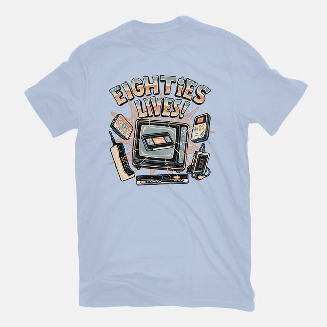 Eighties Lives-Womens-Fitted-Tee-glitchygorilla