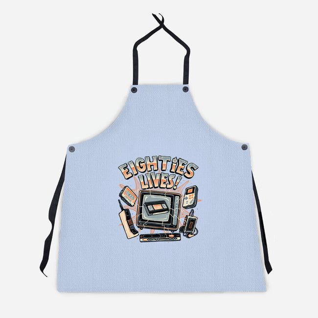 Eighties Lives-Unisex-Kitchen-Apron-glitchygorilla