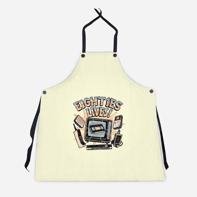 Eighties Lives-Unisex-Kitchen-Apron-glitchygorilla