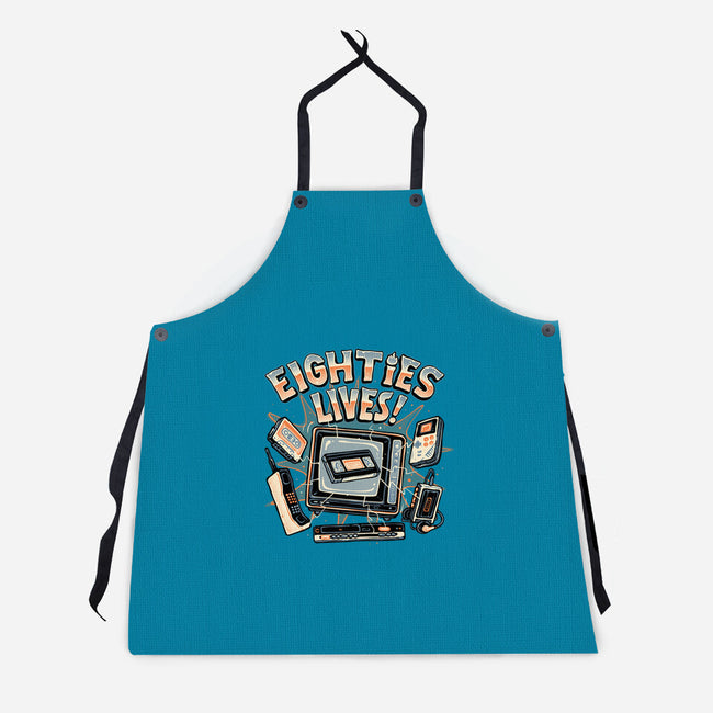 Eighties Lives-Unisex-Kitchen-Apron-glitchygorilla