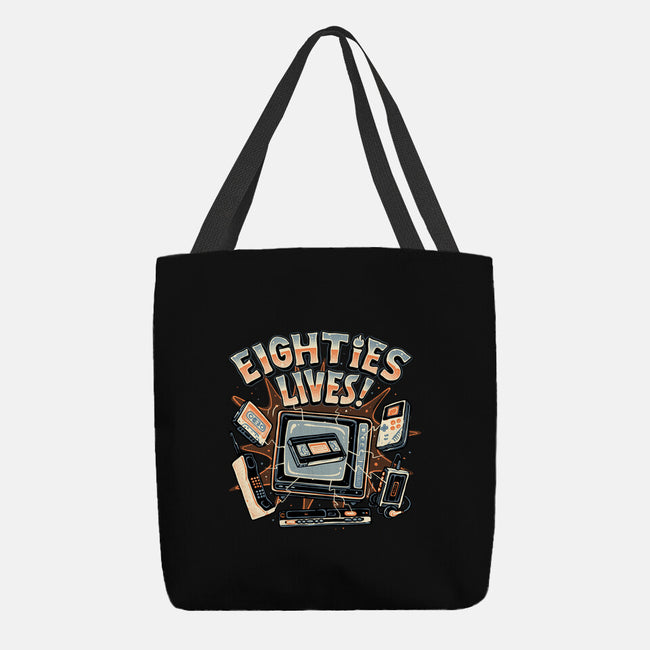 Eighties Lives-None-Basic Tote-Bag-glitchygorilla