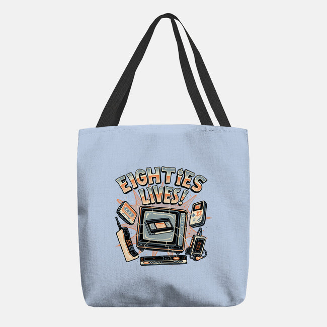 Eighties Lives-None-Basic Tote-Bag-glitchygorilla