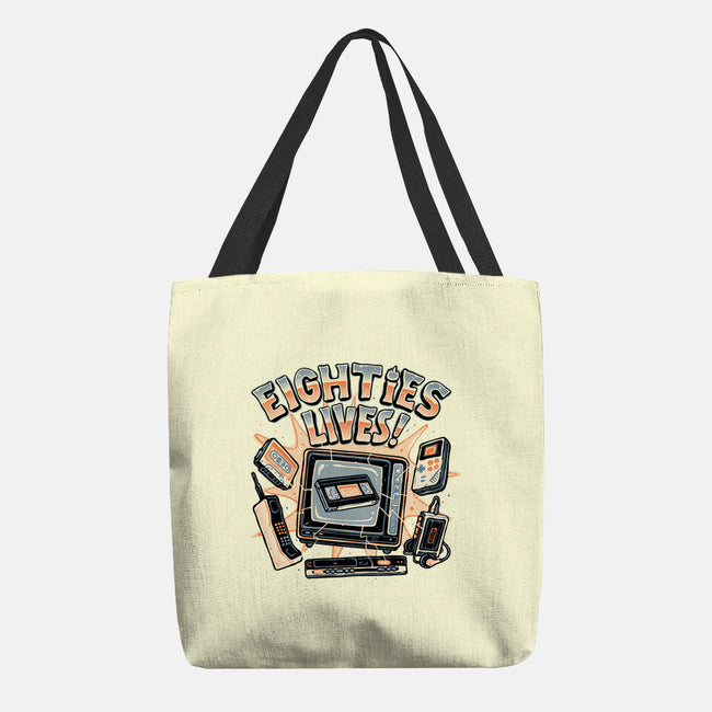 Eighties Lives-None-Basic Tote-Bag-glitchygorilla