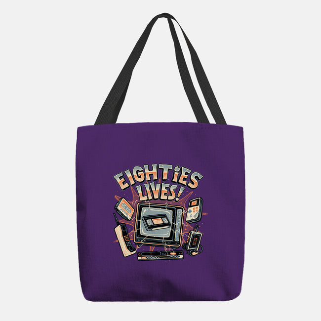 Eighties Lives-None-Basic Tote-Bag-glitchygorilla