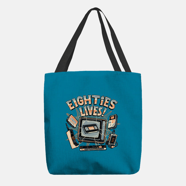 Eighties Lives-None-Basic Tote-Bag-glitchygorilla