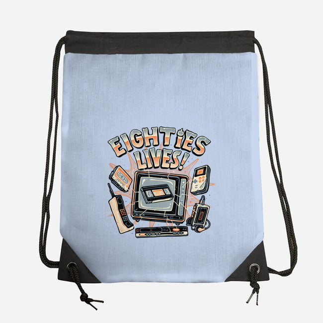 Eighties Lives-None-Drawstring-Bag-glitchygorilla