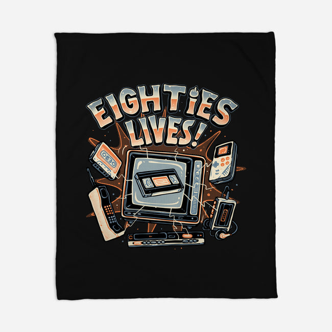 Eighties Lives-None-Fleece-Blanket-glitchygorilla