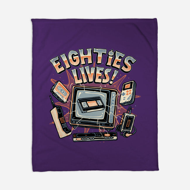 Eighties Lives-None-Fleece-Blanket-glitchygorilla