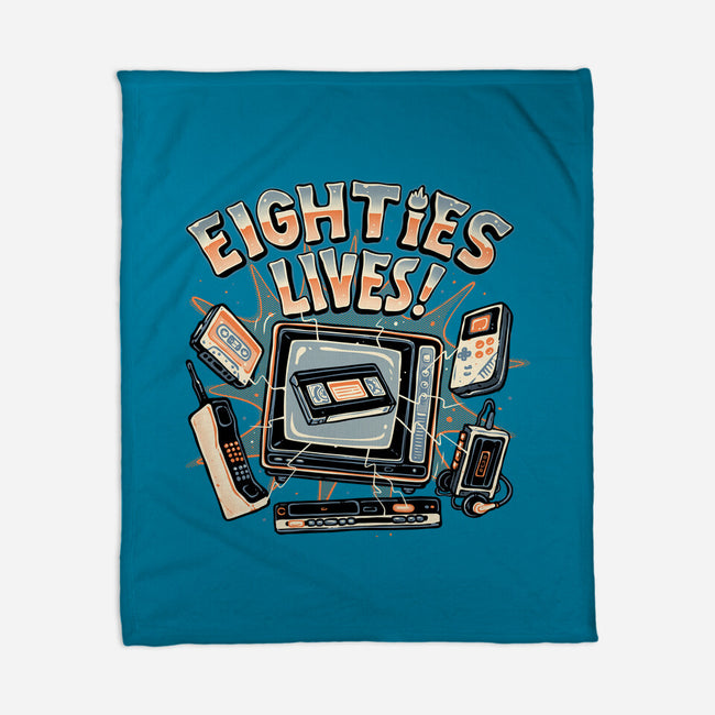 Eighties Lives-None-Fleece-Blanket-glitchygorilla