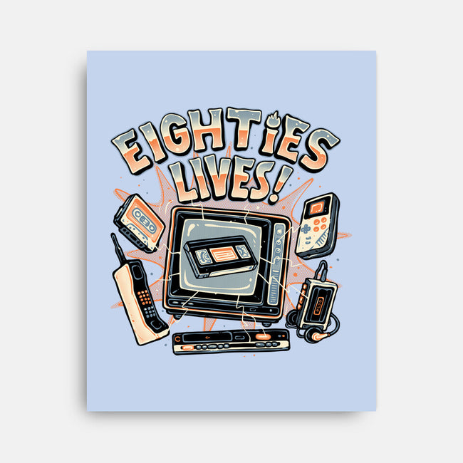 Eighties Lives-None-Stretched-Canvas-glitchygorilla